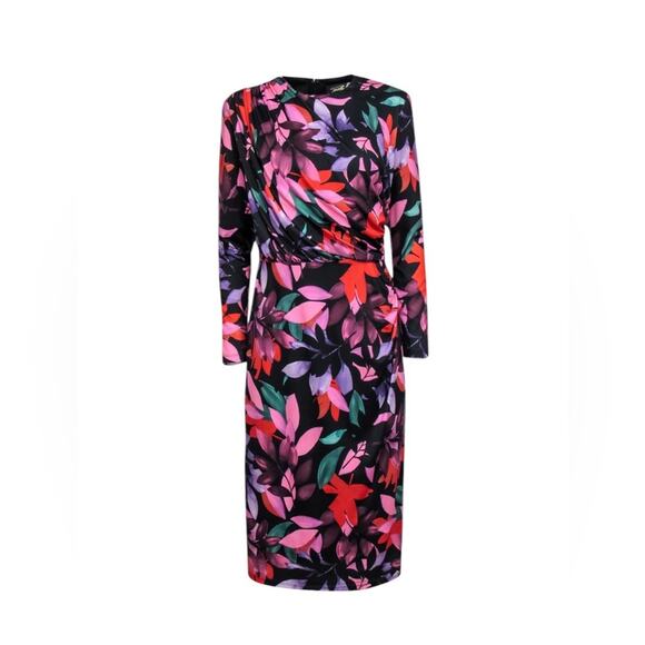 NWOT Alexia Admor Nicolette Neon Floral Print Midi Dress – Sz XS - Picture 3 of 8